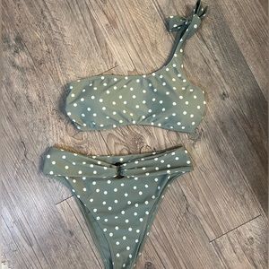 Abercrombie & Fitch Green Polka Dot Bikini